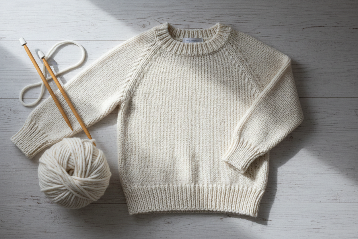 Den perfekte første sweater – nem, hurtig og helt begynder-venlig

Drømmer du om at strikke din første sweater? Denne gratis opskrift er skabt præcis til nybegyndere, der ønsker et overskueligt projekt, som giver et flot og moderne resultat uden avancerede teknikker.

Sweateren strikkes i tykt garn, hvilket både gør arbejdet hurtigere og nemmere at styre. Den strikkes top-down på rundpind, så du slipper for besværlig montering – og kan prøve sweateren undervejs, mens du strikker.
